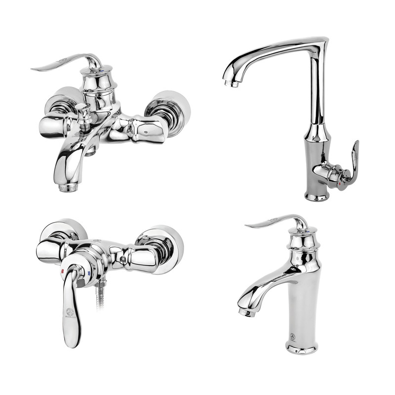 ست شیرآلات بهداشتی قهرمان مدل دریا مجموعه 4عددی