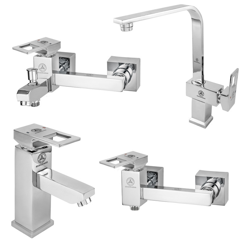 ست شیرآلات بهداشتی قهرمان مدل فلت رویال مجموعه 4عددی