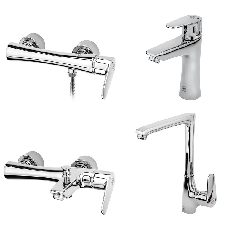 ست شیرآلات بهداشتی قهرمان مدل باران مجموعه 4عددی