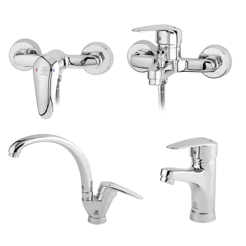 ست شیرآلات شیرآلات بهداشتی قهرمان مدل زوبین مجموعه 4 عددی