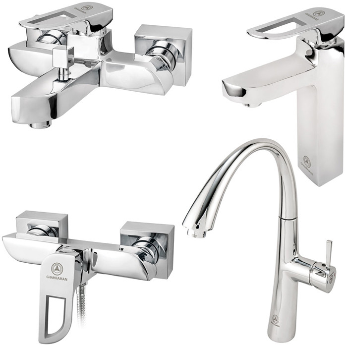 ست شیرآلات بهداشتی قهرمان مدل موج مجموعه 4عددی