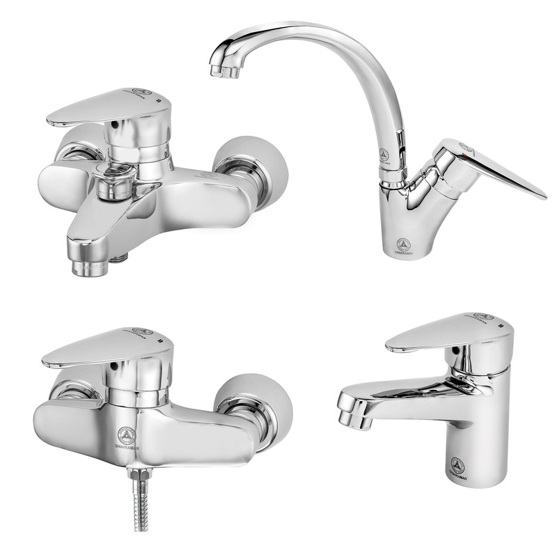 ست شیرآلات بهداشتی قهرمان مدل سوییسی مجموعه 4عددی